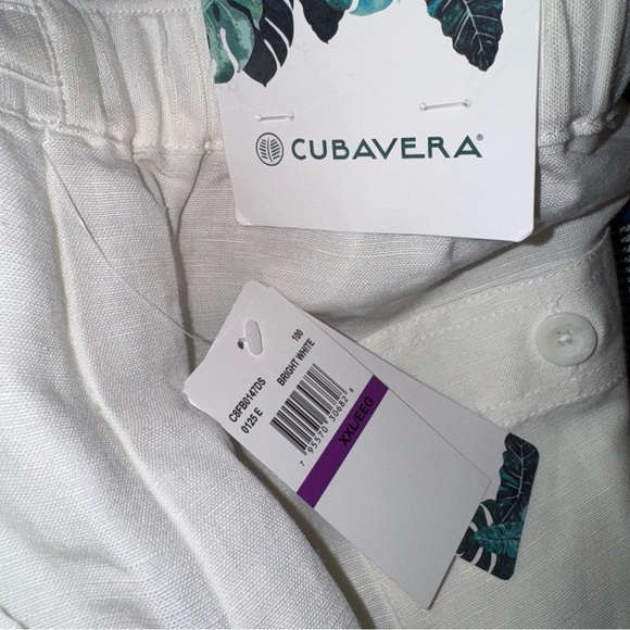 Cubavera Linen Blend Drawstring Pants Mens XXL 44-46 Ivory Straight Leg Pockets - Picture 7 of 7